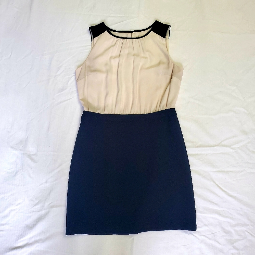 LOFT Black and Cream Dress